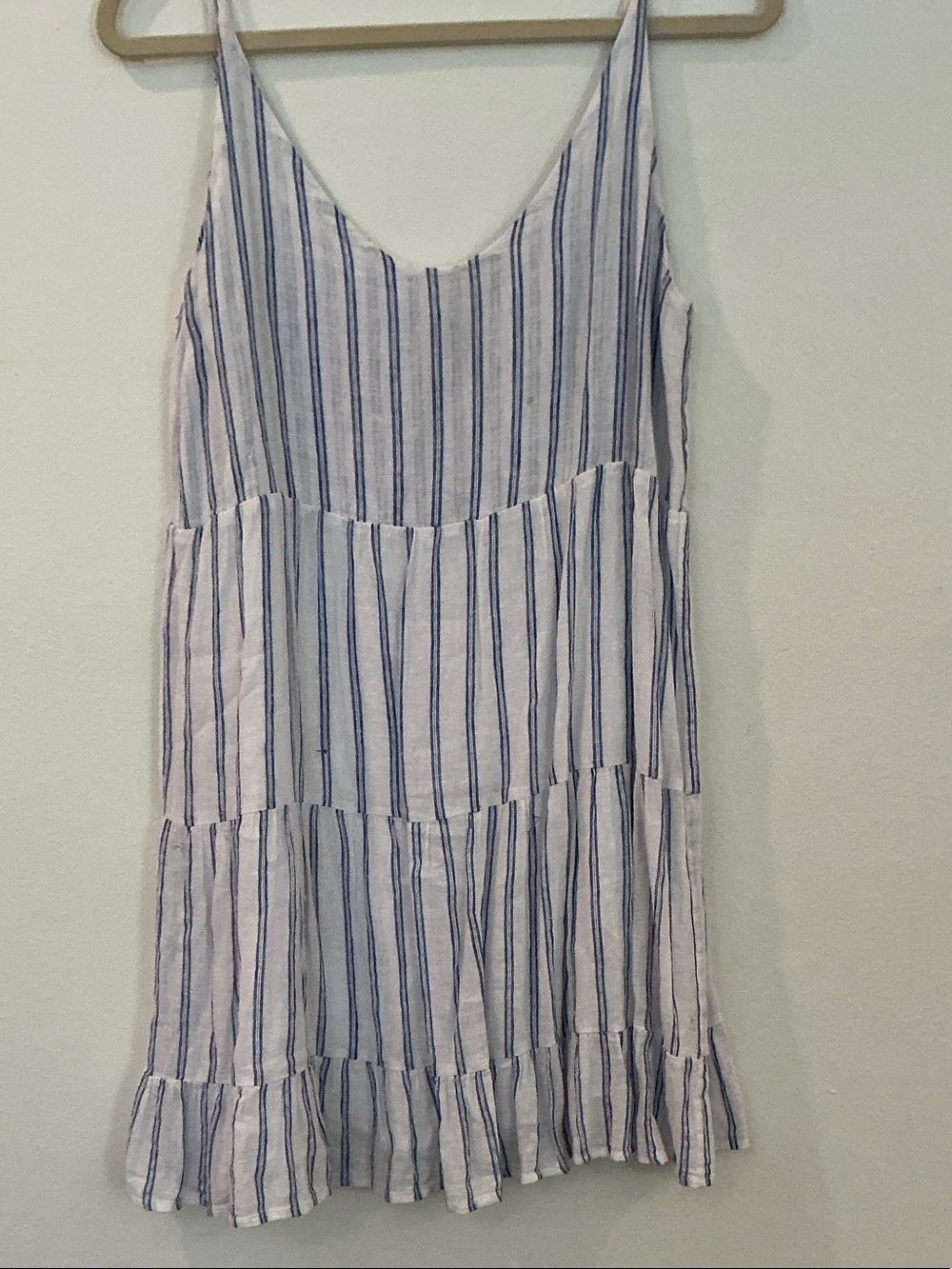 Rails White Mini Dress with Blue Stripes